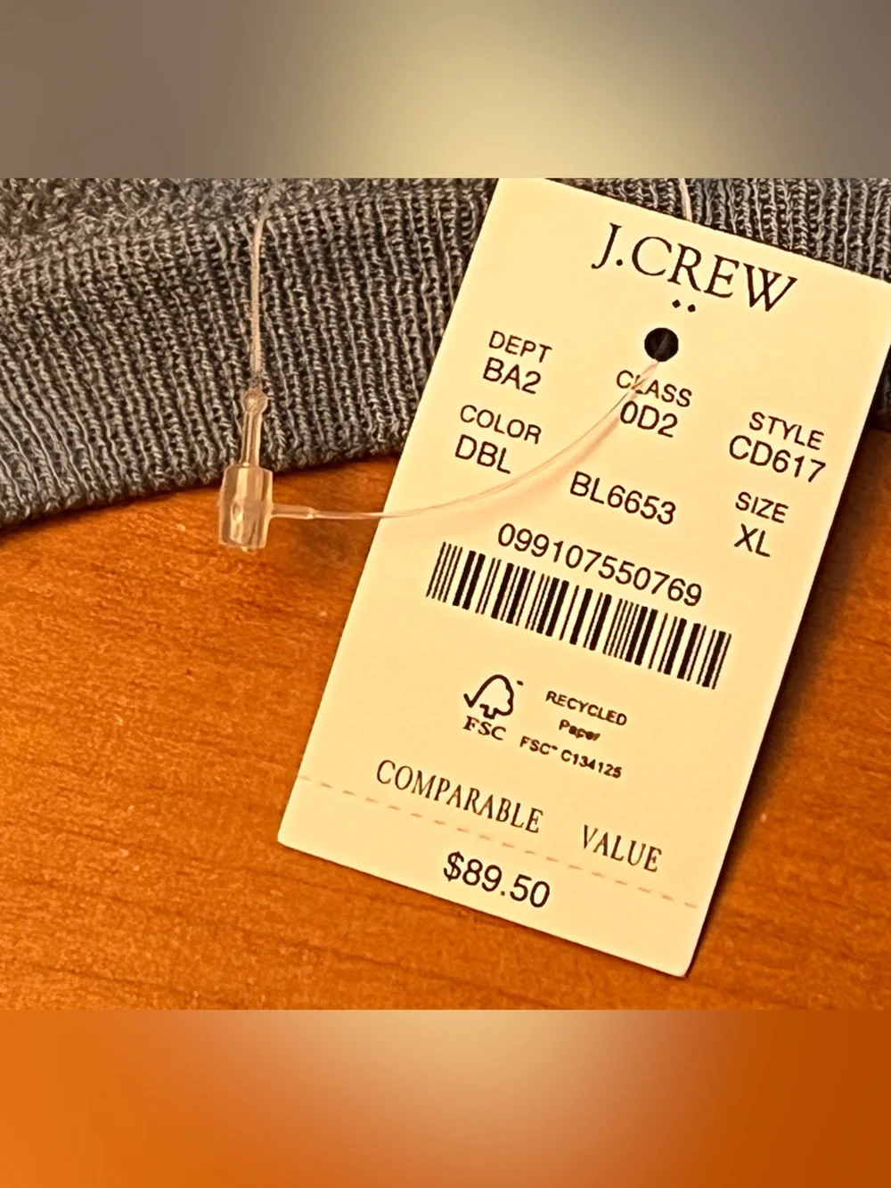 J. Crew Men's Crewneck Sweater in Light Blue size XL new